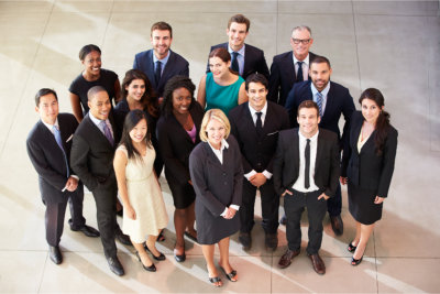 group of professional smiling